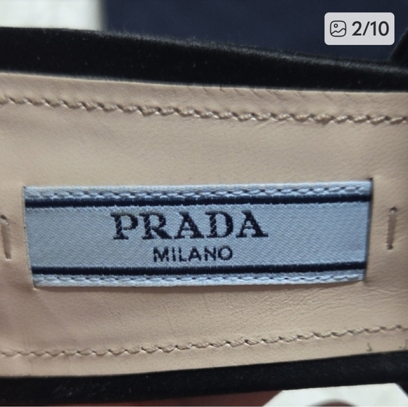 Prada Black Satin Open-Toe Heels - Picture 2 of 10